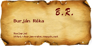 Burján Réka névjegykártya