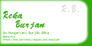 reka burjan business card